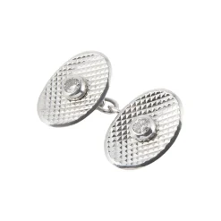 GEMELOS Gemelos ovalados oro blanco y diamantes
