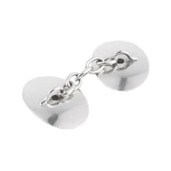 GEMELOS Gemelos ovalados oro blanco y diamantes