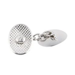 GEMELOS Gemelos ovalados oro blanco y diamantes