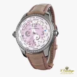 GIRARD PERREGAUX World time acero y diamantes automatico señora