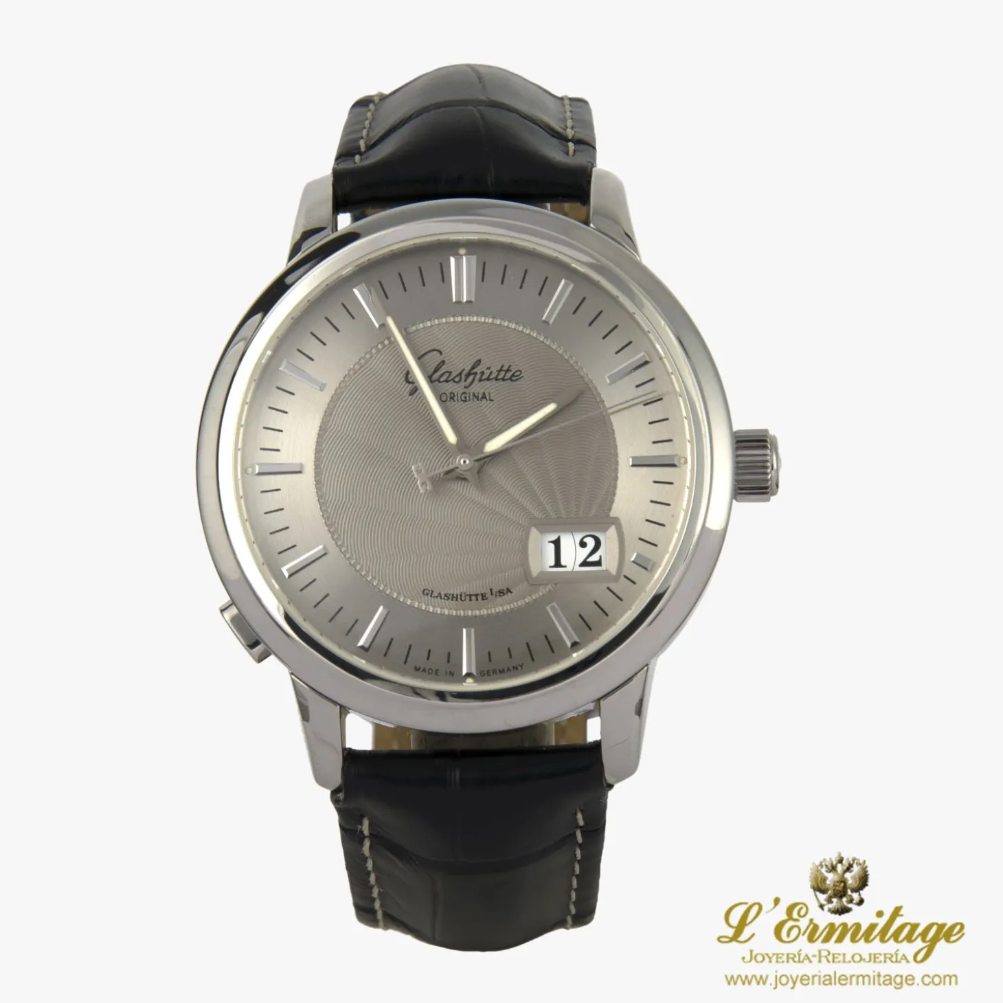 GLASHÜTTE ORIGINAL Senator panorama acero date.