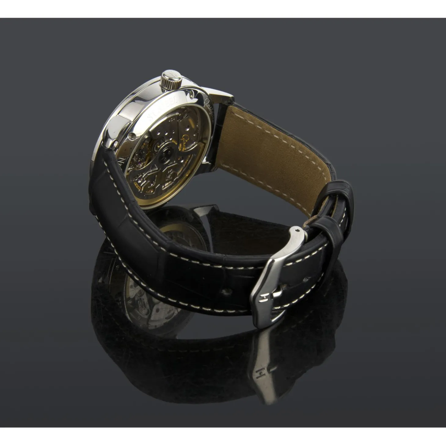 GLASHÜTTE ORIGINAL Senator panorama acero date.
