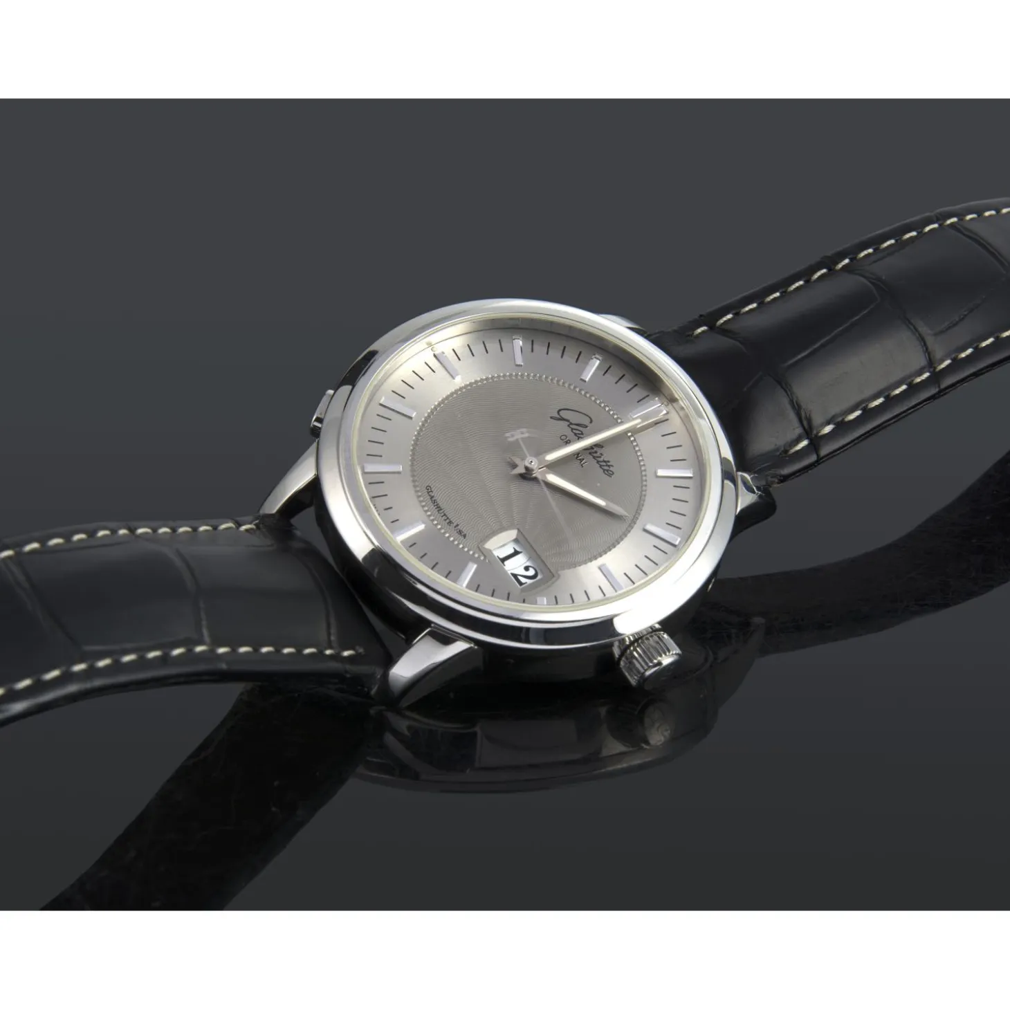GLASHÜTTE ORIGINAL Senator panorama acero date.