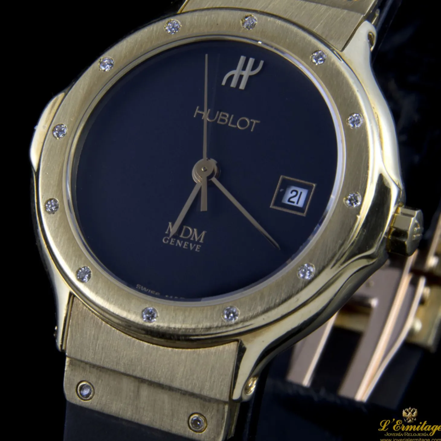 HUBLOT Classic oro amarillo y diamantes cuarzo señora