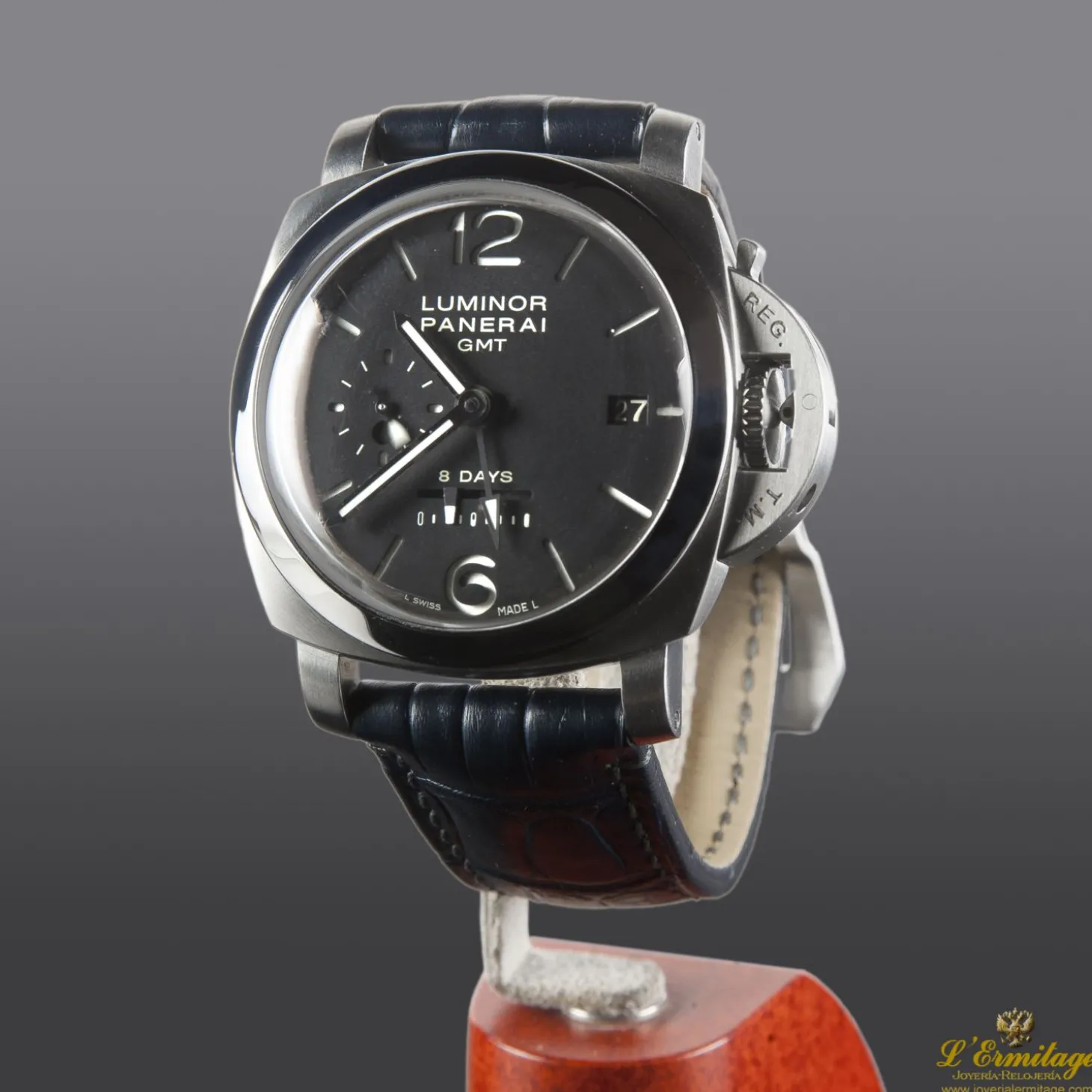 PANERAI Luminor 1950 8 days gmt acero cuerda manual