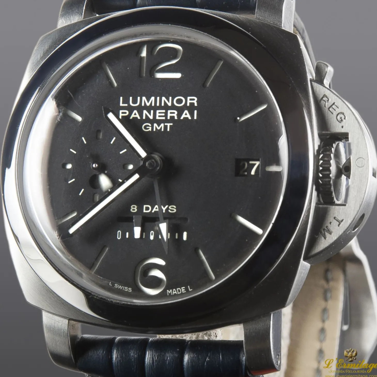 PANERAI Luminor 1950 8 days gmt acero cuerda manual