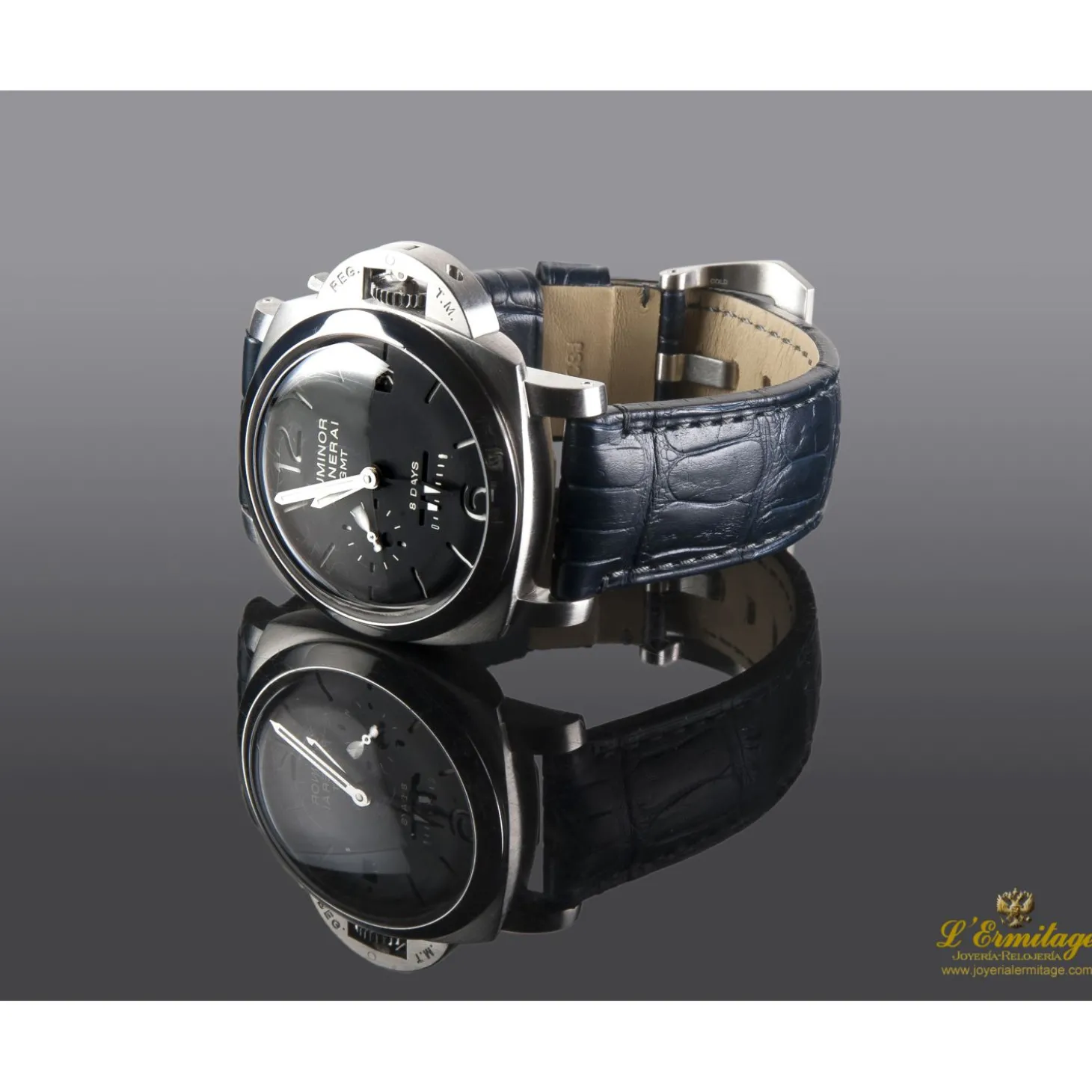 PANERAI Luminor 1950 8 days gmt acero cuerda manual