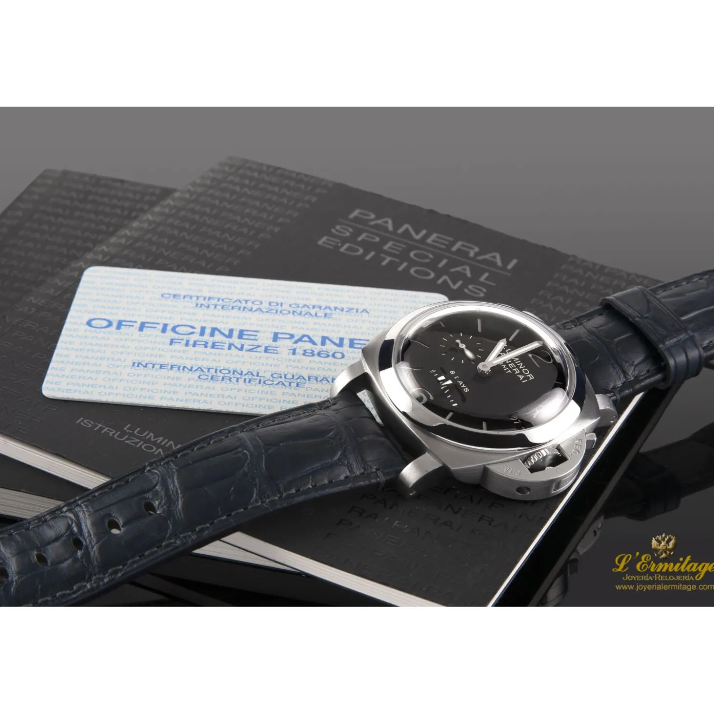 PANERAI Luminor 1950 8 days gmt acero cuerda manual