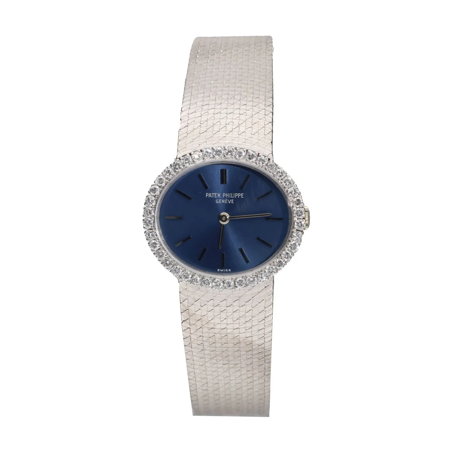 PATEK PHILIPPE Ellipse oro blanco brillantes cuerda manual 24mm.