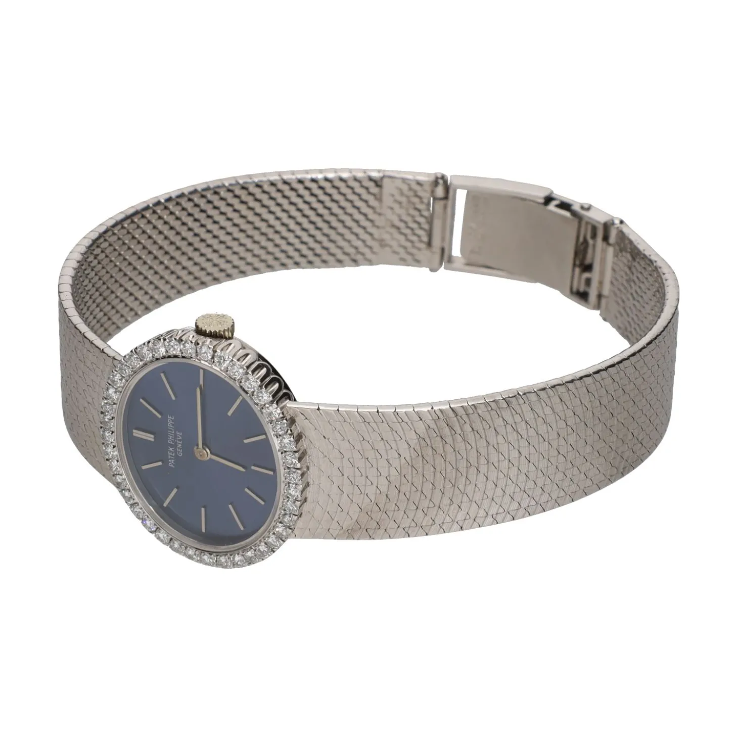PATEK PHILIPPE Ellipse oro blanco brillantes cuerda manual 24mm.