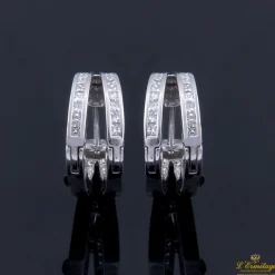 PENDIENTES Criollas en oro blanco con diamantes.