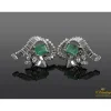 PENDIENTES Pendientes antiguos oro blanco esmeralda y diamantes