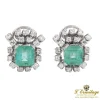 PENDIENTES Pendientes antiguos oro blanco esmeralda y diamantes