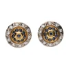 PENDIENTES Pendientes antiguos en oro amarillo y oro blanco con zafiros y diamantes.