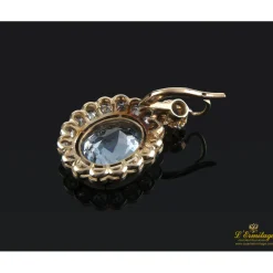PENDIENTES Pendientes antiguos oro blanco aguamarinas y diamantes
