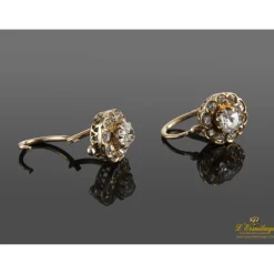 PENDIENTES Pendientes antiguos en oro amarillo con diamantes talla antigua