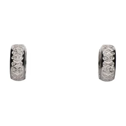 PENDIENTES Pendientes argolla ancha en oro blanco con brillantes.