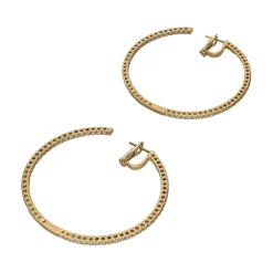 PENDIENTES Pendientes argollas en oro amarillo con brillantes.