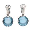 PENDIENTES Pendientes bulgari en oro blanco con topacios y brillantes.