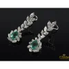 PENDIENTES Pendientes colgantes oro blanco esmeraldas y diamantes.