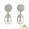 PENDIENTES Pendientes colgantes oro blanco perla australiana y cuajado de diamantes