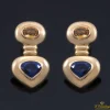 PENDIENTES Pendientes colgantes oro amarillo citrino y zafiros.