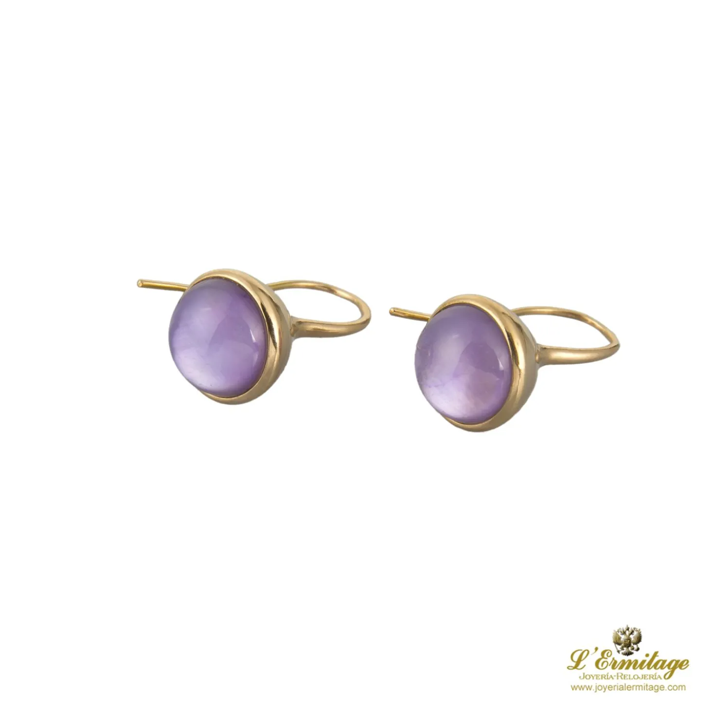 PENDIENTES Pendientes colgantes oro amarillo y amatistas