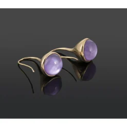 PENDIENTES Pendientes colgantes oro amarillo y amatistas