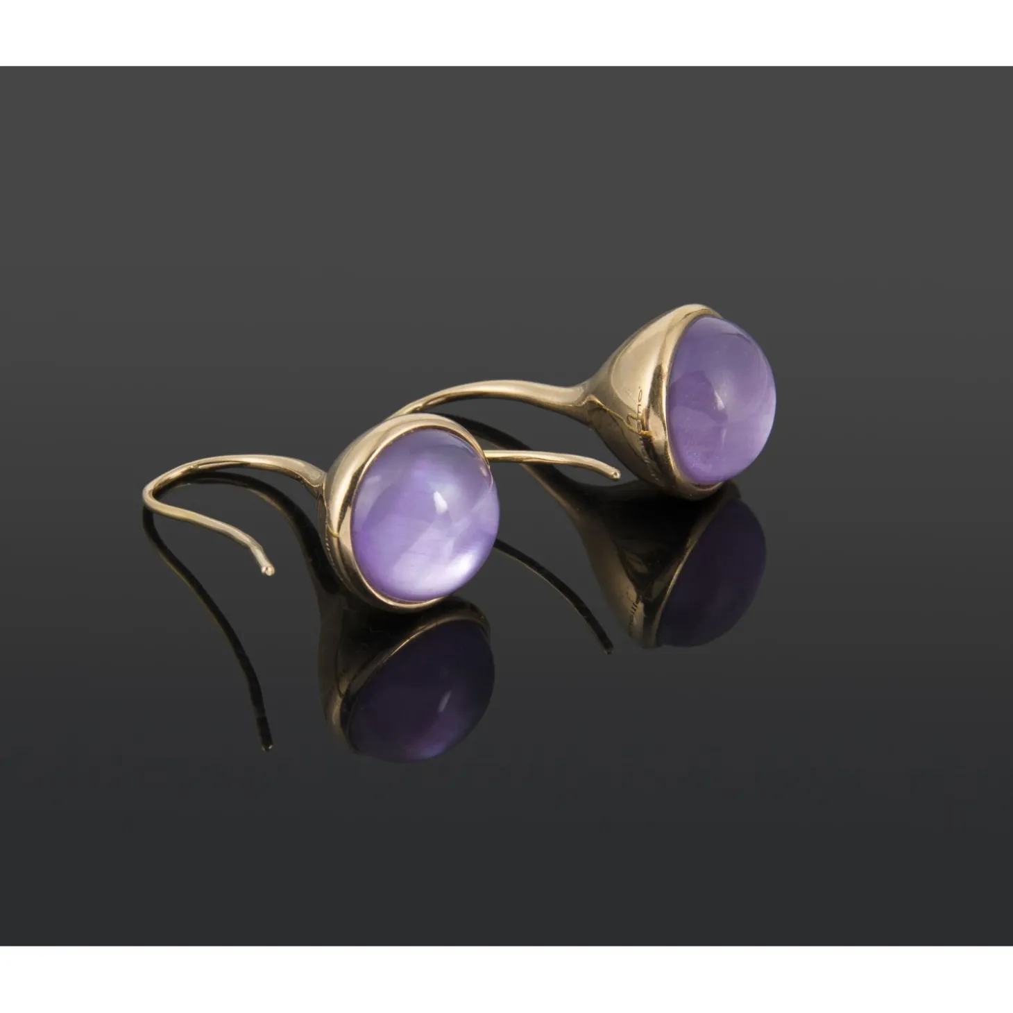 PENDIENTES Pendientes colgantes oro amarillo y amatistas