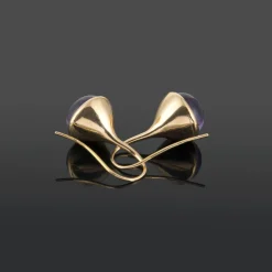 PENDIENTES Pendientes colgantes oro amarillo y amatistas