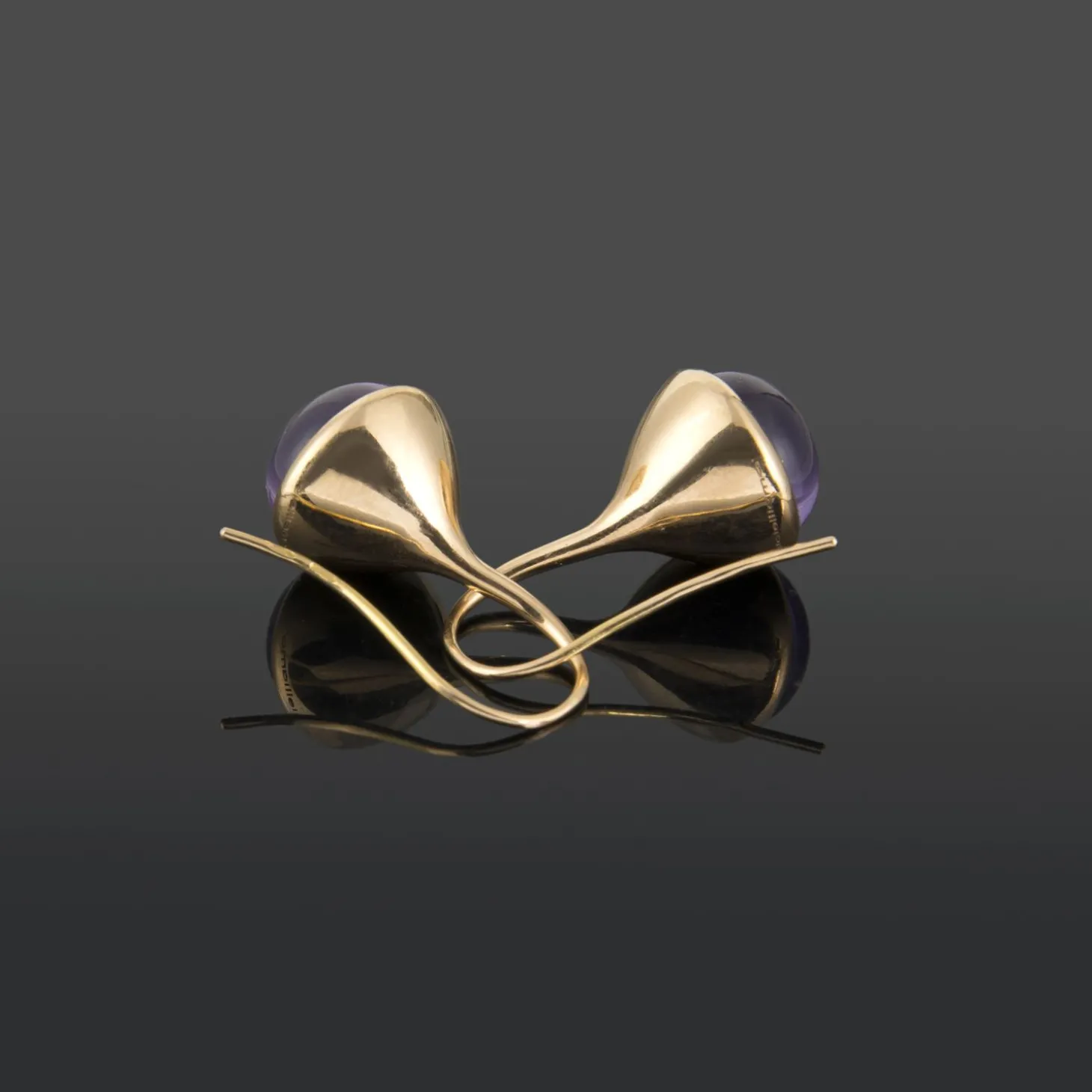 PENDIENTES Pendientes colgantes oro amarillo y amatistas