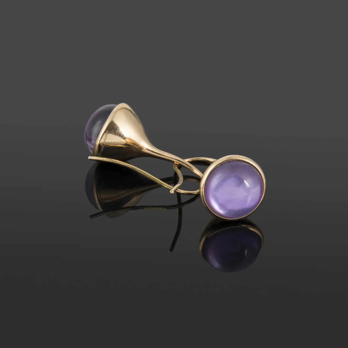 PENDIENTES Pendientes colgantes oro amarillo y amatistas
