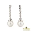 PENDIENTES Pendientes colgantes oro blanco perla australiana y diamantes.