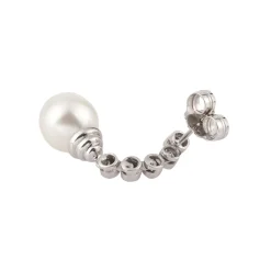 PENDIENTES Pendientes colgantes oro blanco perla australiana y diamantes.