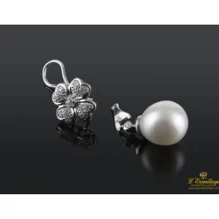 PENDIENTES Pendientes colgantes desmontables oro blanco perlas y diamantes.