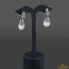 PENDIENTES Pendientes colgantes oro blanco piedra semipreciosa blanca y diamantes