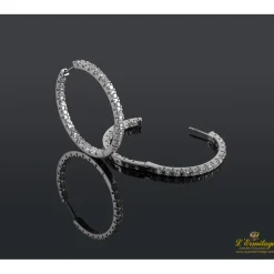 PENDIENTES Pendientes criollas oro blanco y diamantes.