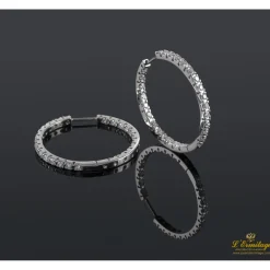 PENDIENTES Pendientes criollas oro blanco y diamantes.