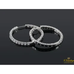 PENDIENTES Pendientes criollas oro blanco y diamantes.