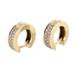 PENDIENTES Pendientes criollas mini oro amarillo y diamantes.