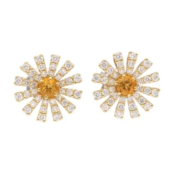 PENDIENTES Pendientes damiani en oro amarillo, citrinos y diamantes.