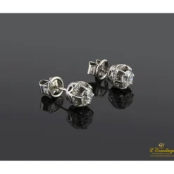 PENDIENTES Pendientes dormilonas oro blanco y diamantes color h, pureza si2 y peso 1,70 cts.