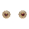 PENDIENTES Pendientes en oro amarillo con rubíes y brillantes.