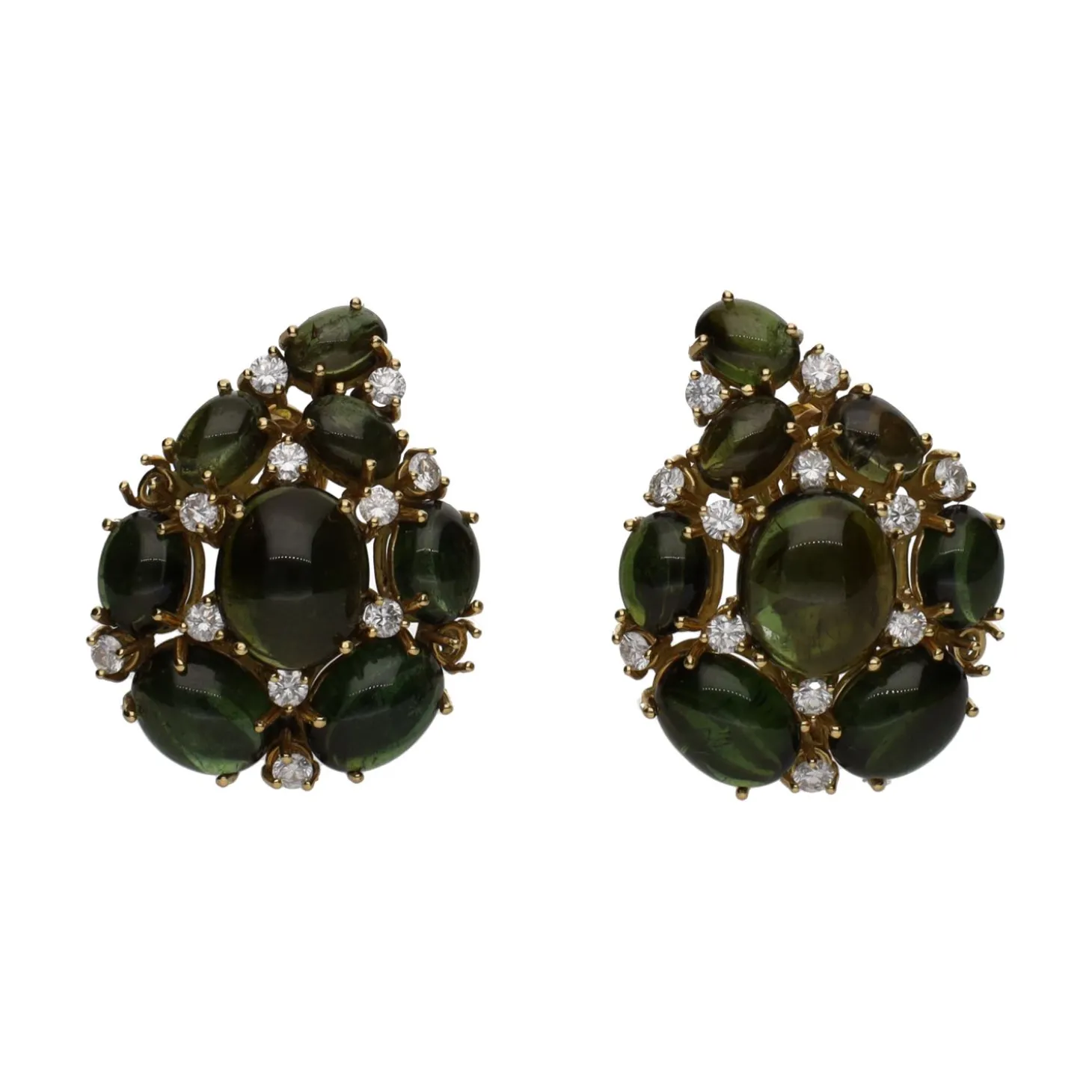 PENDIENTES Pendientes en oro amarillo con cuarzos y brillantes.