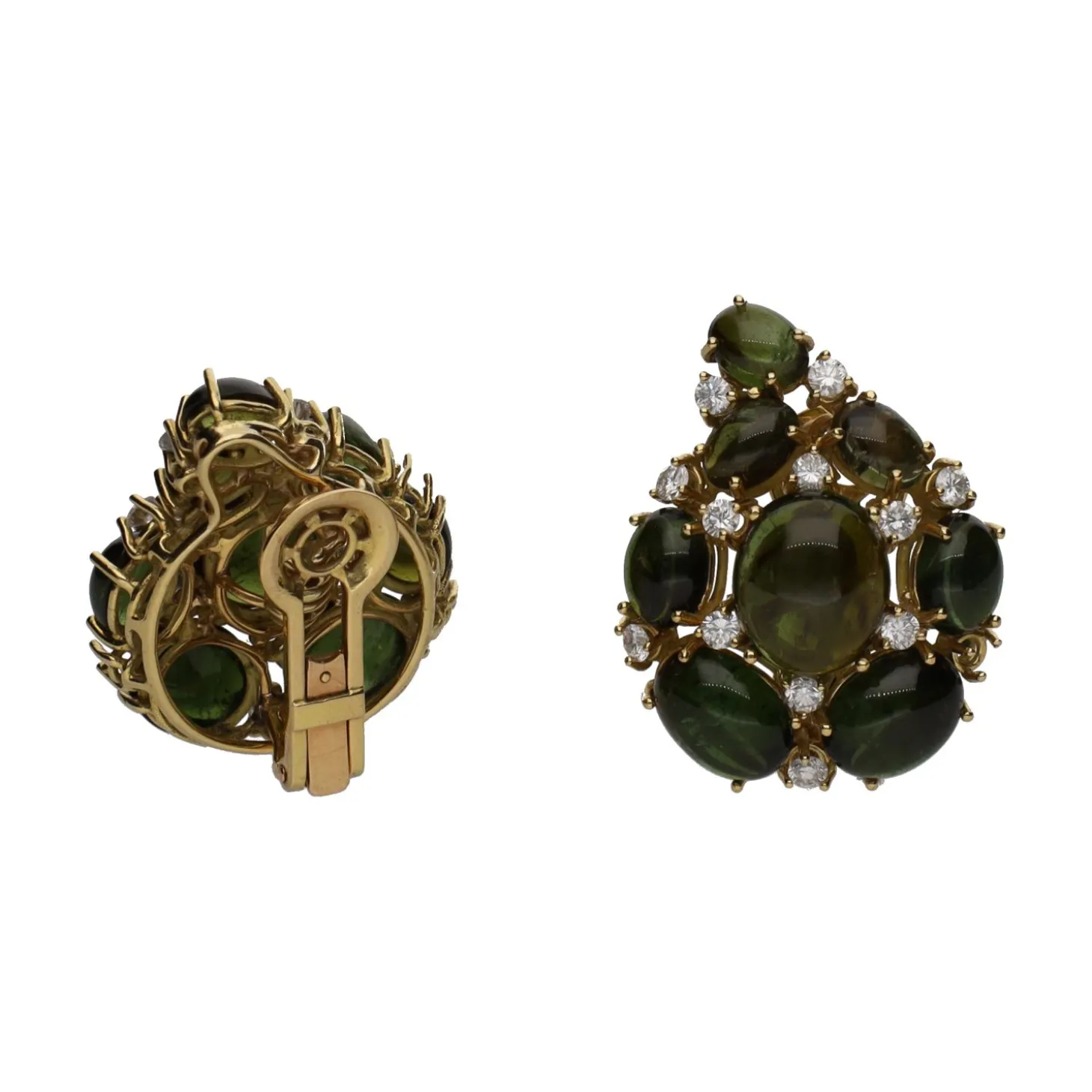 PENDIENTES Pendientes en oro amarillo con cuarzos y brillantes.
