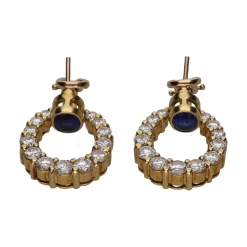 PENDIENTES Pendientes en oro amarillo con zafiro y brillantes.