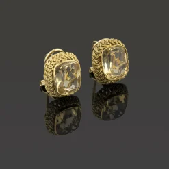 PENDIENTES Pendientes en oro amarillo y citrinos.
