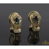 PENDIENTES Pendientes en oro amarillo con zafiros y brillantes.