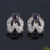PENDIENTES Pendientes en oro amarillo y oro blanco con amatistas y circonitas.