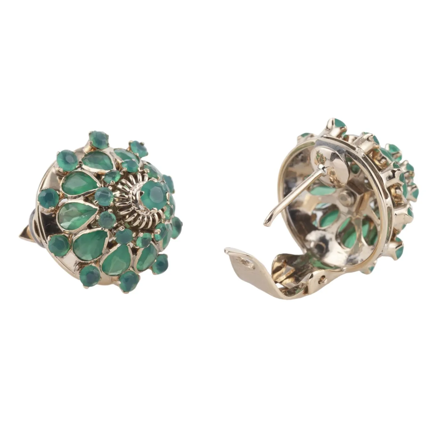 PENDIENTES Pendientes en oro amarillo y esmeraldas.